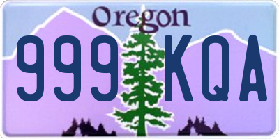 OR license plate 999KQA