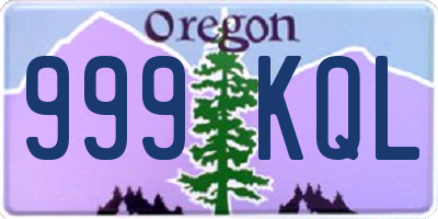 OR license plate 999KQL