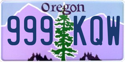 OR license plate 999KQW