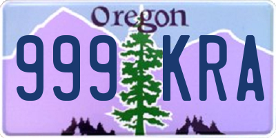 OR license plate 999KRA