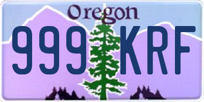 OR license plate 999KRF