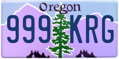 OR license plate 999KRG