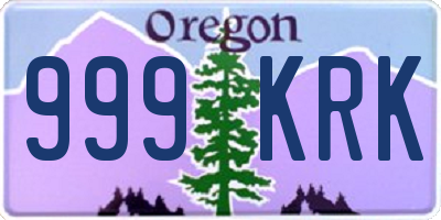 OR license plate 999KRK