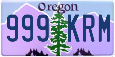 OR license plate 999KRM