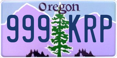 OR license plate 999KRP