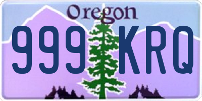 OR license plate 999KRQ