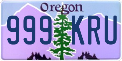 OR license plate 999KRU