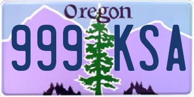 OR license plate 999KSA