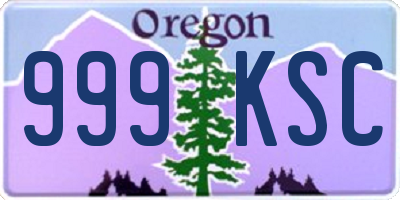 OR license plate 999KSC