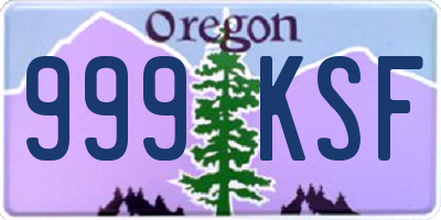 OR license plate 999KSF