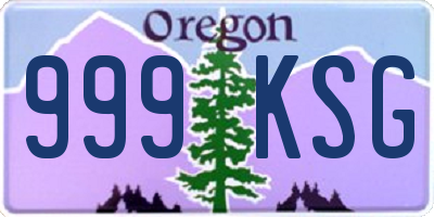 OR license plate 999KSG