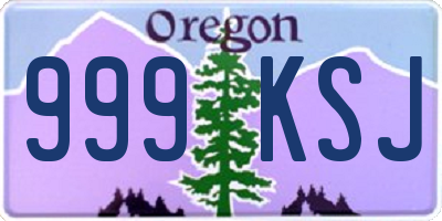 OR license plate 999KSJ