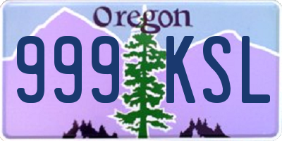 OR license plate 999KSL