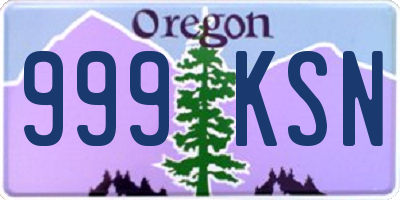 OR license plate 999KSN