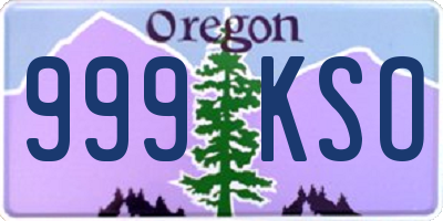 OR license plate 999KSO