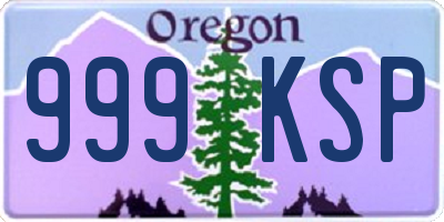 OR license plate 999KSP