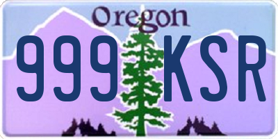 OR license plate 999KSR