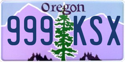OR license plate 999KSX