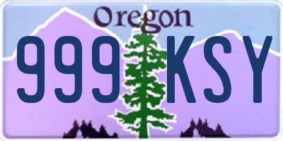 OR license plate 999KSY