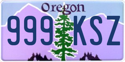 OR license plate 999KSZ