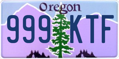 OR license plate 999KTF