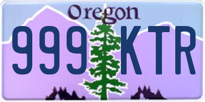 OR license plate 999KTR