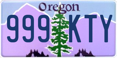 OR license plate 999KTY