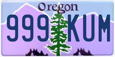 OR license plate 999KUM