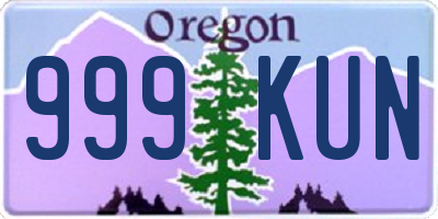OR license plate 999KUN