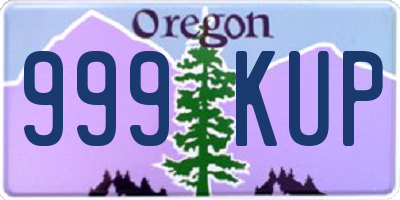 OR license plate 999KUP