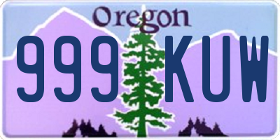 OR license plate 999KUW