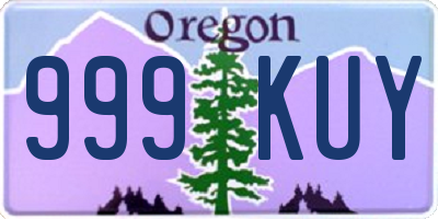 OR license plate 999KUY