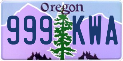 OR license plate 999KWA