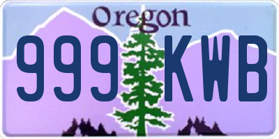 OR license plate 999KWB
