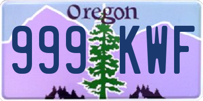OR license plate 999KWF