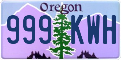 OR license plate 999KWH
