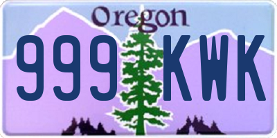 OR license plate 999KWK