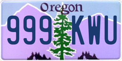 OR license plate 999KWU