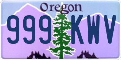 OR license plate 999KWV