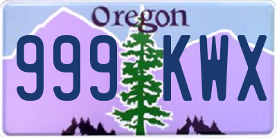 OR license plate 999KWX