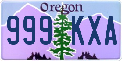 OR license plate 999KXA