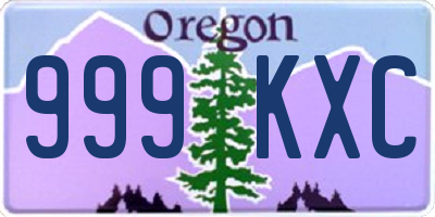 OR license plate 999KXC