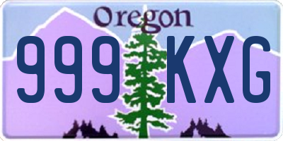 OR license plate 999KXG