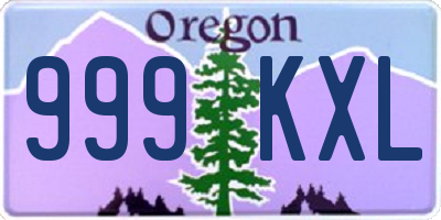 OR license plate 999KXL