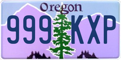OR license plate 999KXP