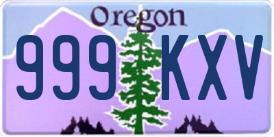 OR license plate 999KXV