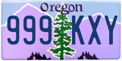 OR license plate 999KXY