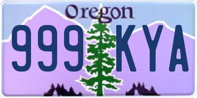 OR license plate 999KYA