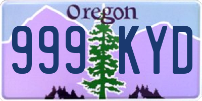 OR license plate 999KYD