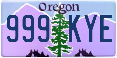 OR license plate 999KYE